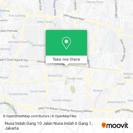 Nusa Indah Gang 10 Jalan Nusa Indah 6 Gang 1 map