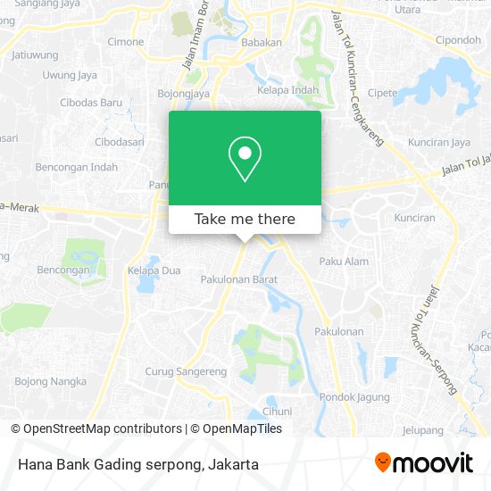 Hana Bank Gading serpong map
