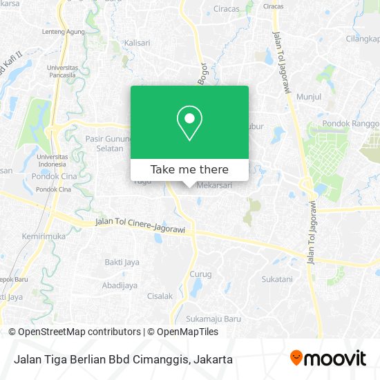 Jalan Tiga Berlian Bbd Cimanggis map