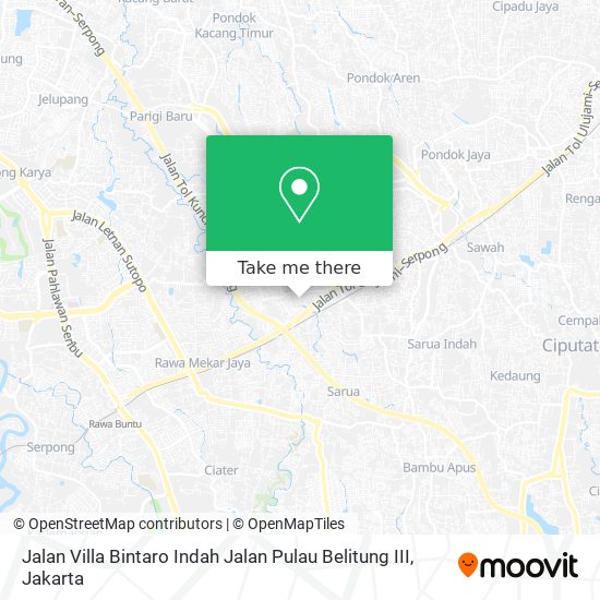 Jalan Villa Bintaro Indah Jalan Pulau Belitung III map