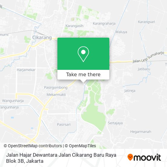 Jalan Hajar Dewantara Jalan Cikarang Baru Raya Blok 3B map