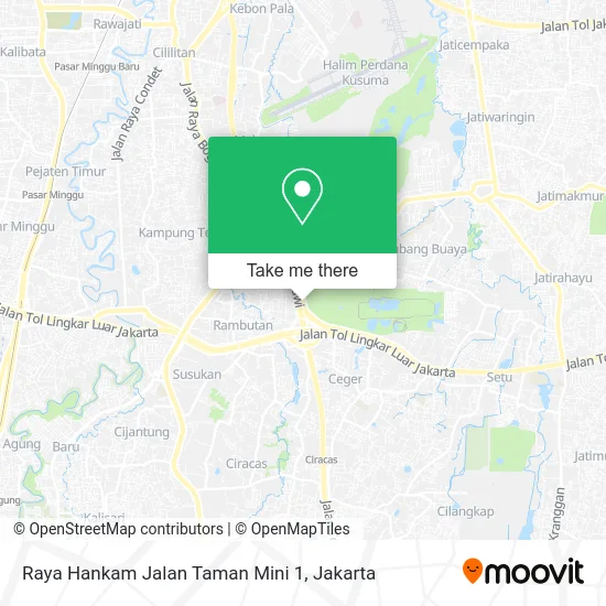 Raya Hankam Jalan Taman Mini 1 map