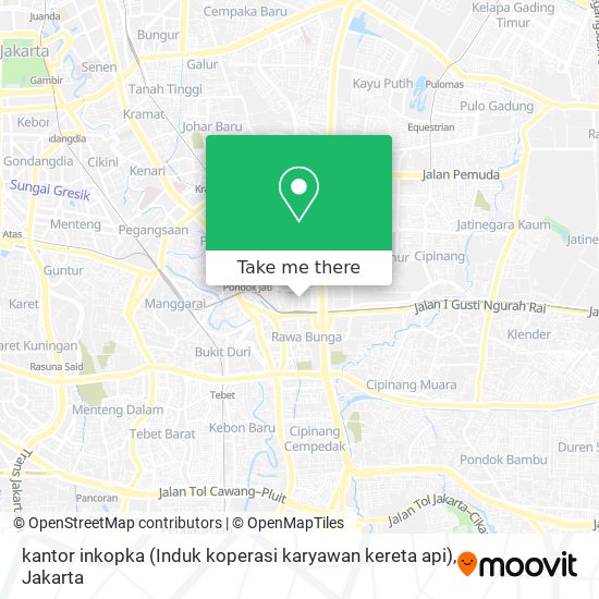 kantor inkopka (Induk koperasi karyawan kereta api) map
