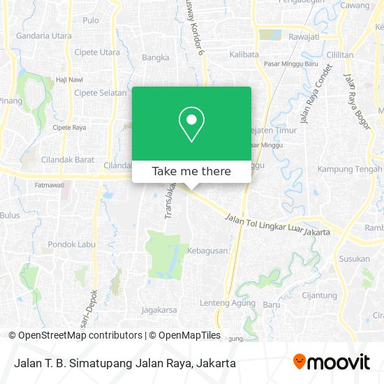 Jalan T. B. Simatupang Jalan Raya map