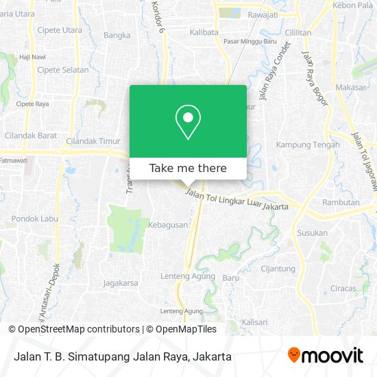 Jalan T. B. Simatupang Jalan Raya map