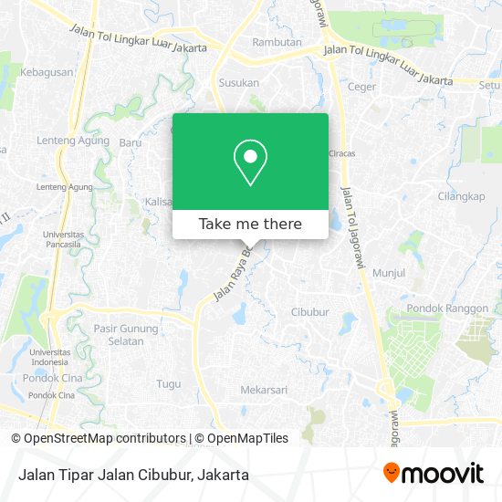 Jalan Tipar Jalan Cibubur map