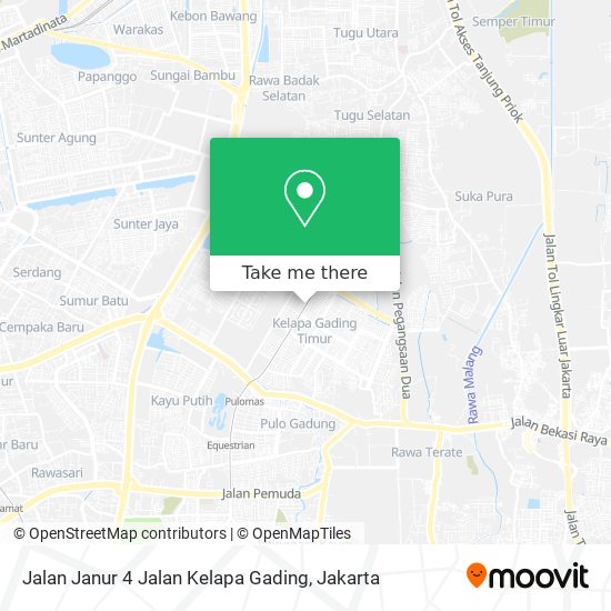 Jalan Janur 4 Jalan Kelapa Gading map