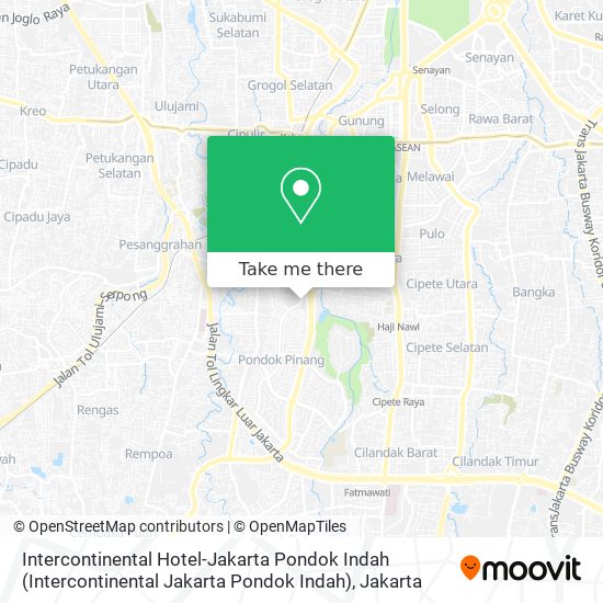 Intercontinental Hotel-Jakarta Pondok Indah map