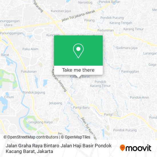 Jalan Graha Raya Bintaro Jalan Haji Basir Pondok Kacang Barat map