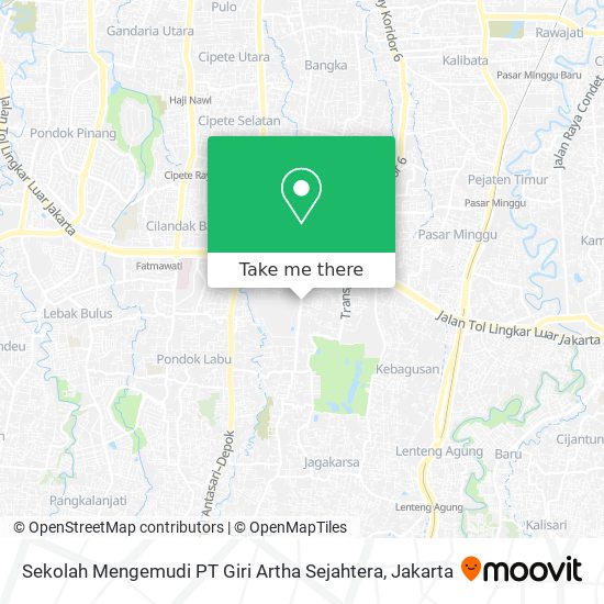 Sekolah Mengemudi PT Giri Artha Sejahtera map