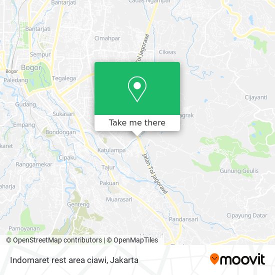 Indomaret rest area ciawi map