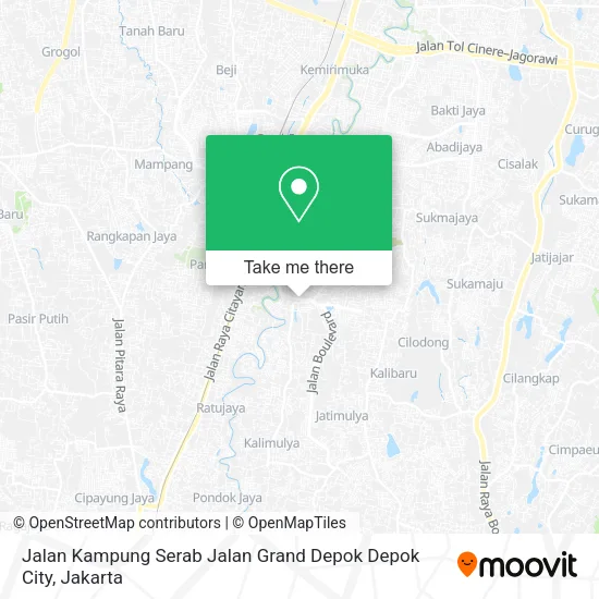 Jalan Kampung Serab Jalan Grand Depok Depok City map