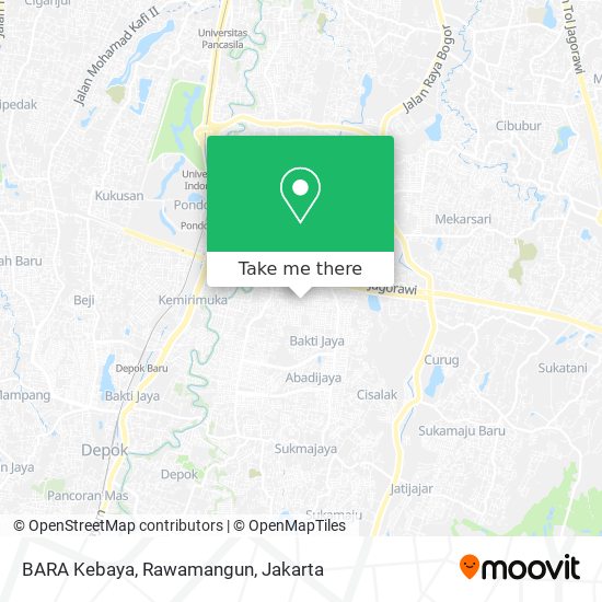 BARA Kebaya, Rawamangun map