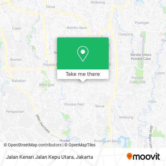 Jalan Kenari Jalan Kepu Utara map