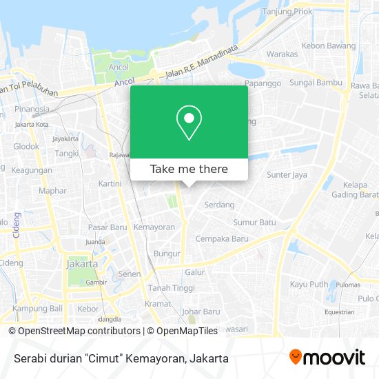 Serabi durian "Cimut" Kemayoran map