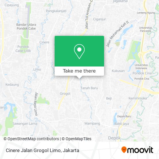 Cinere Jalan Grogol Limo map