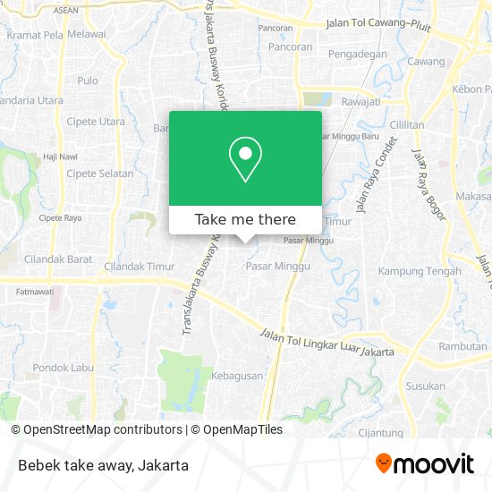 Bebek take away map