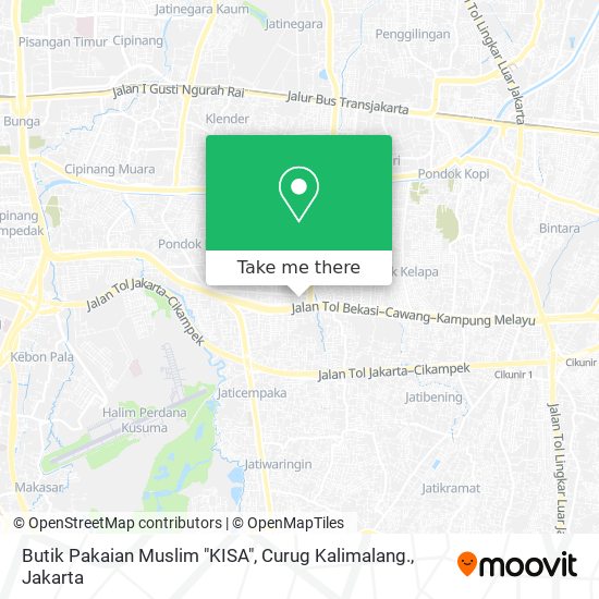 Butik Pakaian Muslim "KISA", Curug Kalimalang. map