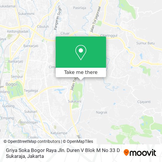 Griya Soka Bogor Raya Jln. Duren V Blok M No 33 D Sukaraja map