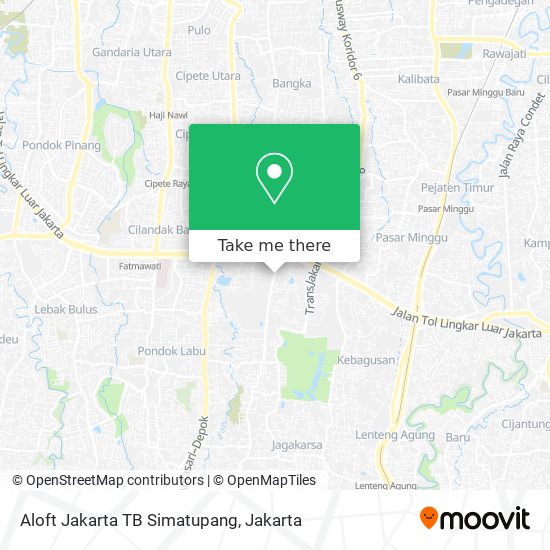 Aloft Jakarta TB Simatupang map