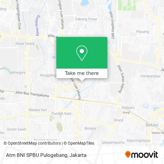 Atm BNI SPBU Pulogebang map