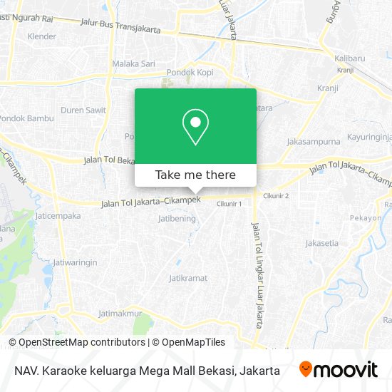 NAV. Karaoke keluarga Mega Mall Bekasi map