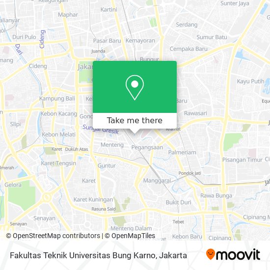 Fakultas Teknik Universitas Bung Karno map