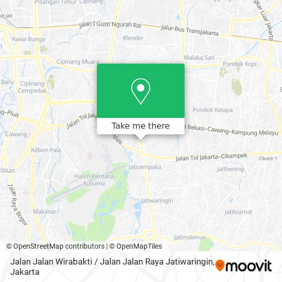 Jalan Jalan Wirabakti / Jalan Jalan Raya Jatiwaringin map