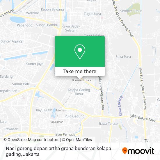 Nasi goreng depan artha graha bunderan kelapa gading map