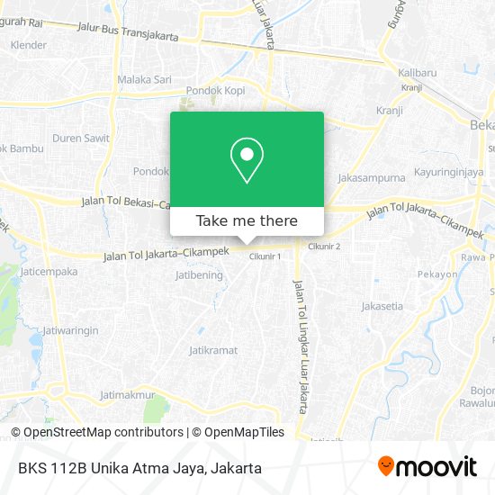 BKS 112B Unika Atma Jaya map