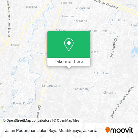 Jalan Padurenan Jalan Raya Mustikajaya map