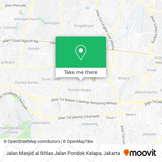 Jalan Masjid al Ikhlas Jalan Pondok Kelapa map