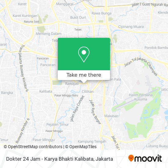 Dokter 24 Jam - Karya Bhakti Kalibata map