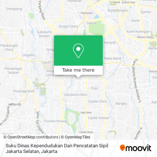 Suku Dinas Kependudukan Dan Pencatatan Sipil Jakarta Selatan map