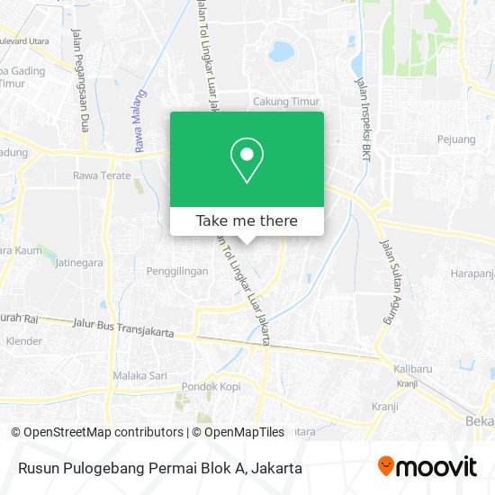 Rusun Pulogebang Permai Blok A map