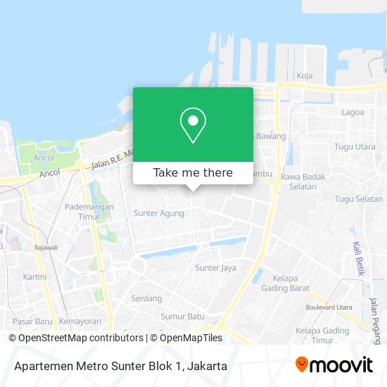 Apartemen Metro Sunter Blok 1 map