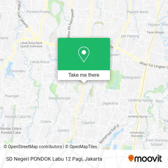 SD Negeri PONDOK Labu 12 Pagi map