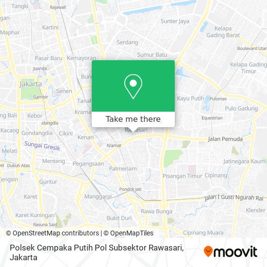 Polsek Cempaka Putih Pol Subsektor Rawasari map