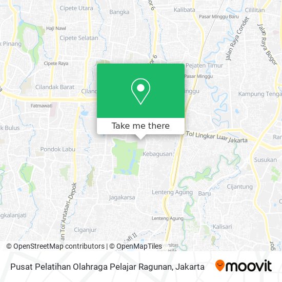 Pusat Pelatihan Olahraga Pelajar Ragunan map