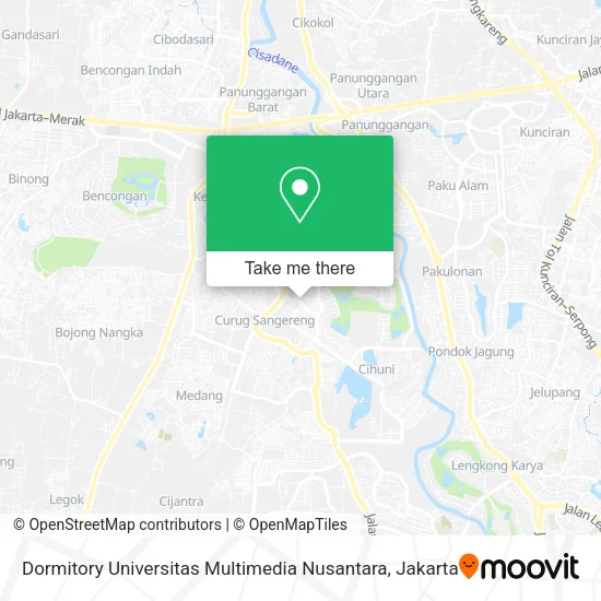 Dormitory Universitas Multimedia Nusantara map