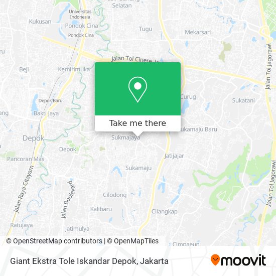 Giant Ekstra Tole Iskandar Depok map