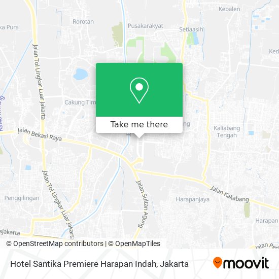 Hotel Santika Premiere Harapan Indah map