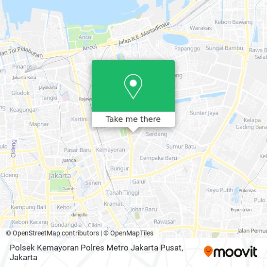 Polsek Kemayoran Polres Metro Jakarta Pusat map