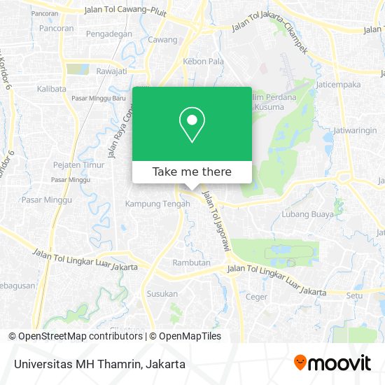 Universitas MH Thamrin map