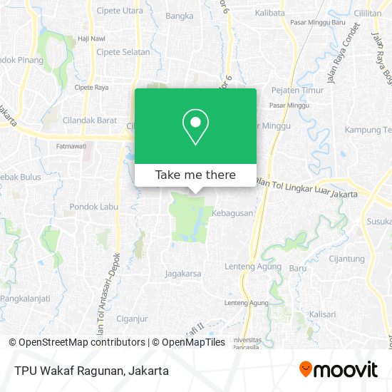 TPU Wakaf Ragunan map