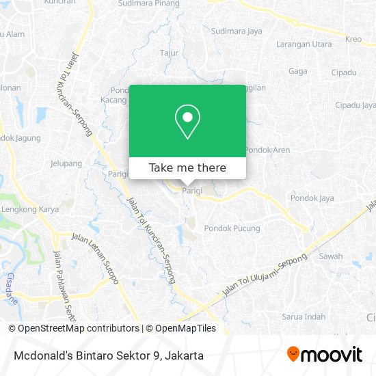 Mcdonald's Bintaro Sektor 9 map