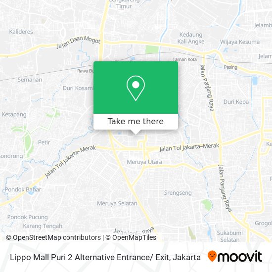 Lippo Mall Puri 2 Alternative Entrance/ Exit map