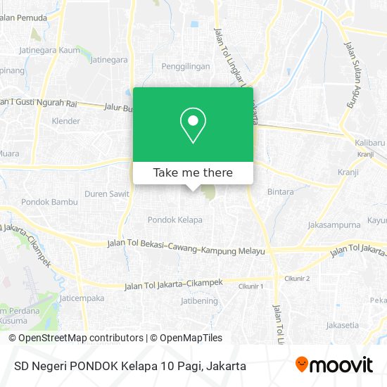 SD Negeri PONDOK Kelapa 10 Pagi map