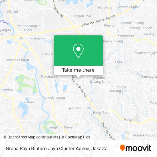 Graha Raya Bintaro Jaya Cluster Adena map
