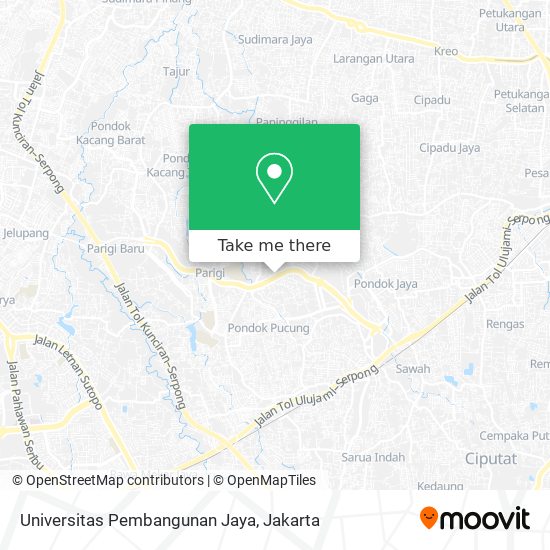 Universitas Pembangunan Jaya map